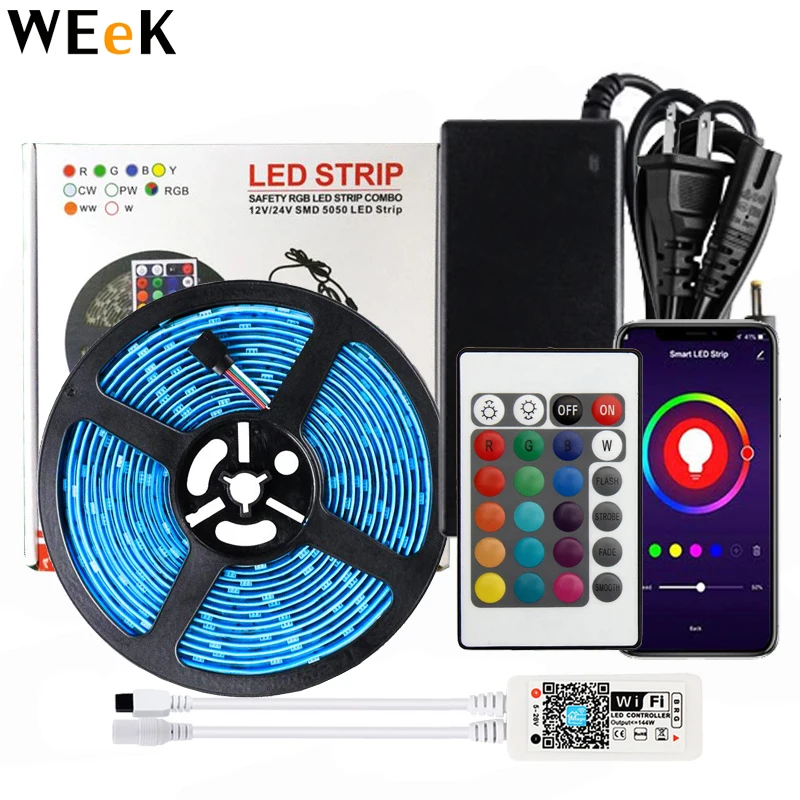 WiFi Wireless LED Strip Lights Color Changing 16.4ft IP65 Waterproof Works with Android iOS Alexa Siri IFTTT