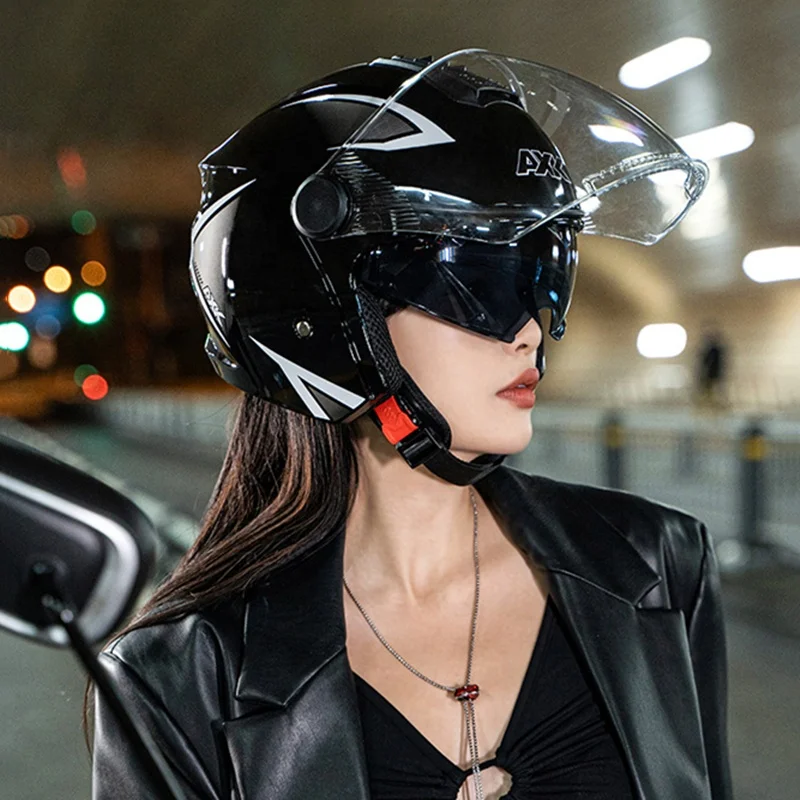 Motorcycle Helmet Chopper 3/4 Open Face Vintage Moto Helmet