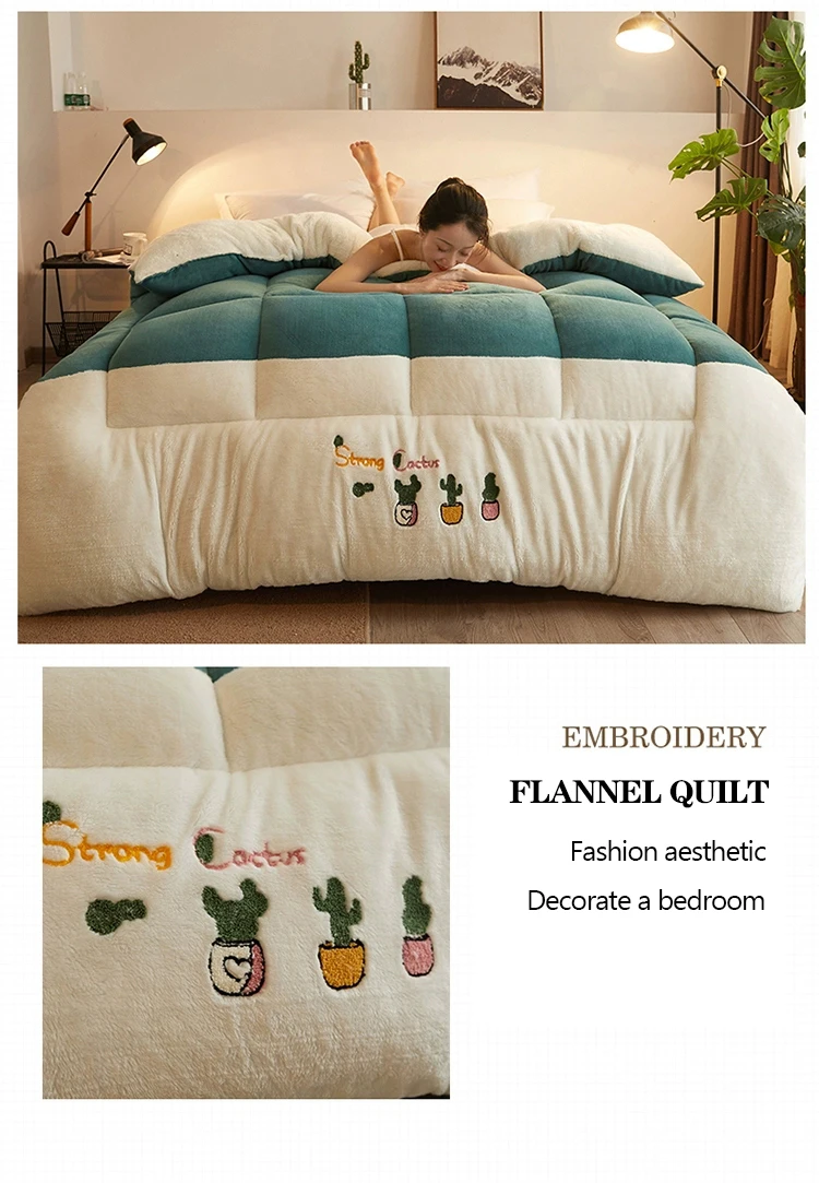 2023 Plaid New Pattern Winter Down Quilted Soft Warm Quilts Double Bed Comforter Flannel Quilt 100% Cotton Duvet Cover Polyester supplier