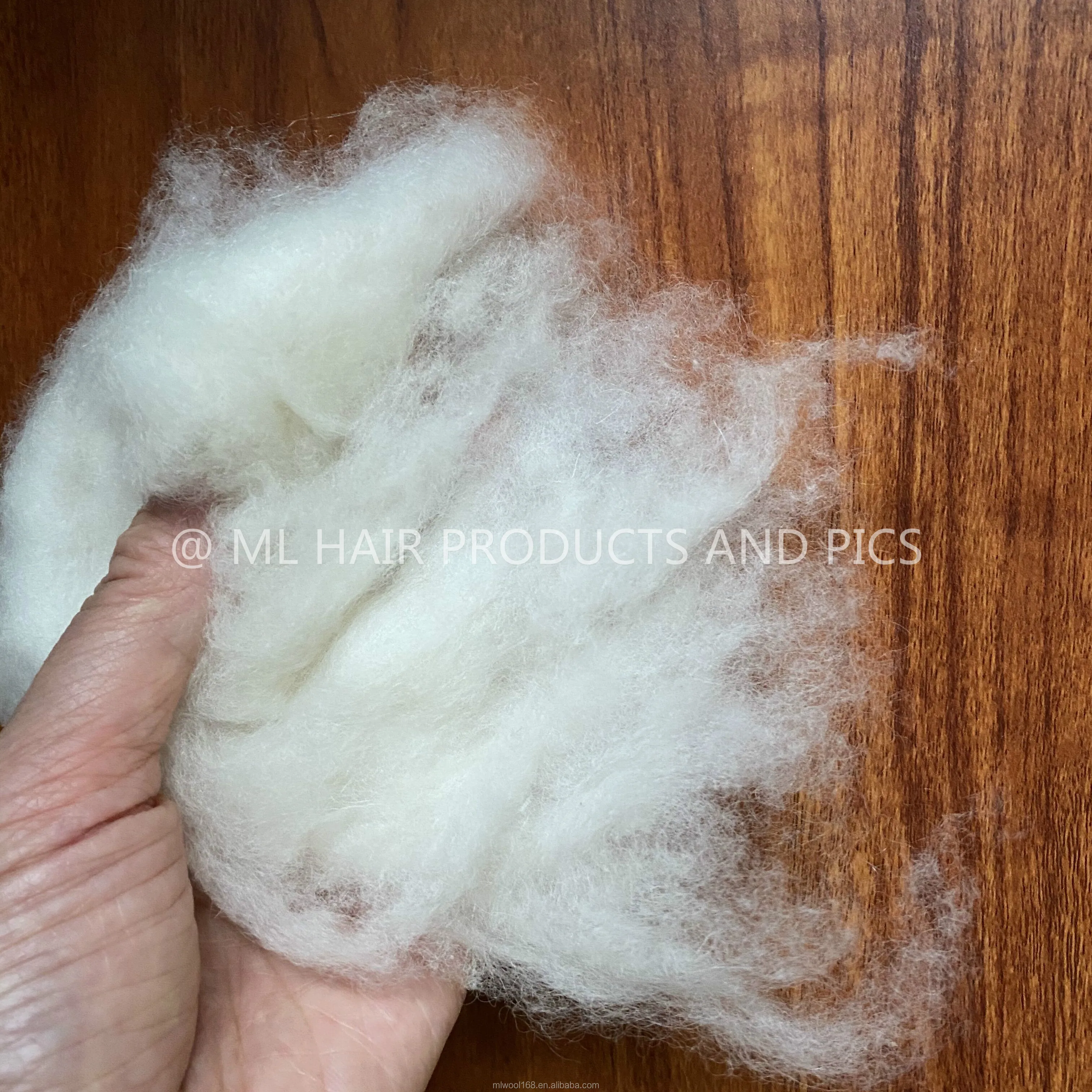 Free Sample 100 Raw Dehaired Sheep Cashmere Fiber 21mic Natural White
