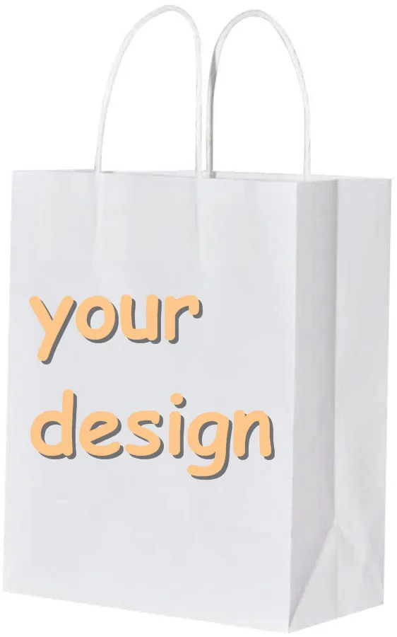 product-Dezheng-Small paper gift bags custom your logo printed white kraft paper wedding paper bag w-2