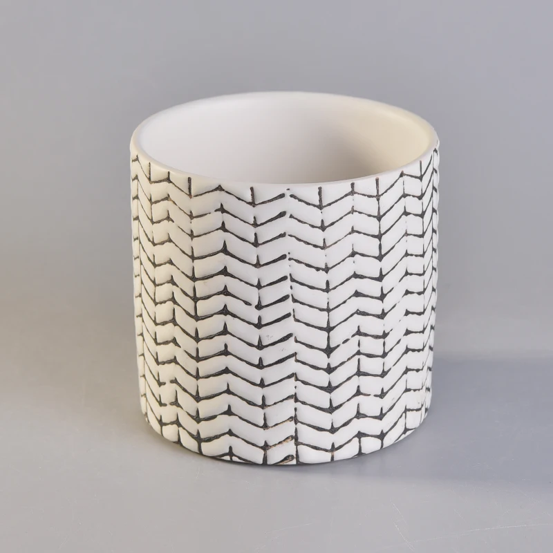 Weave Pattern Ceramic Candle Jars