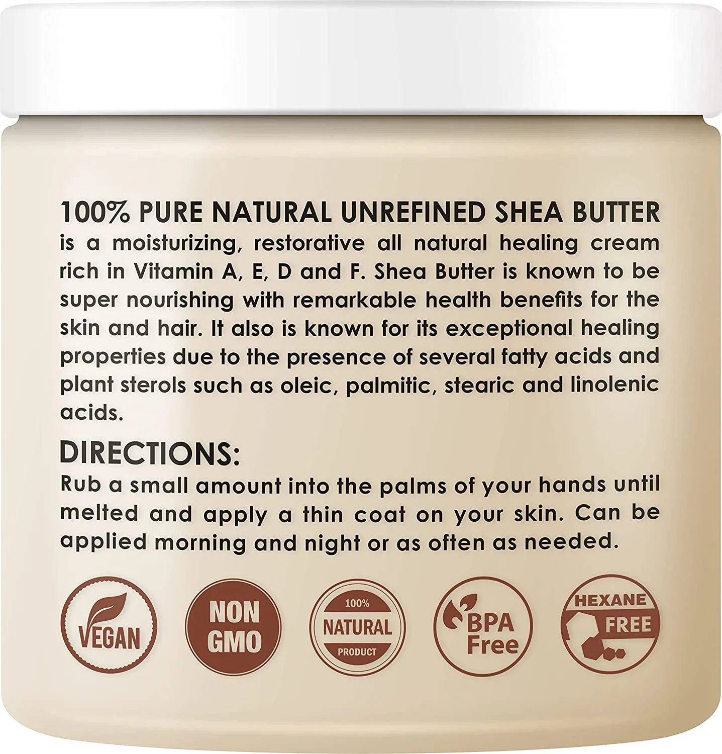 Unrefined,Coldpressed Body Butter Skin Care Cosmetic Ingredient Body
