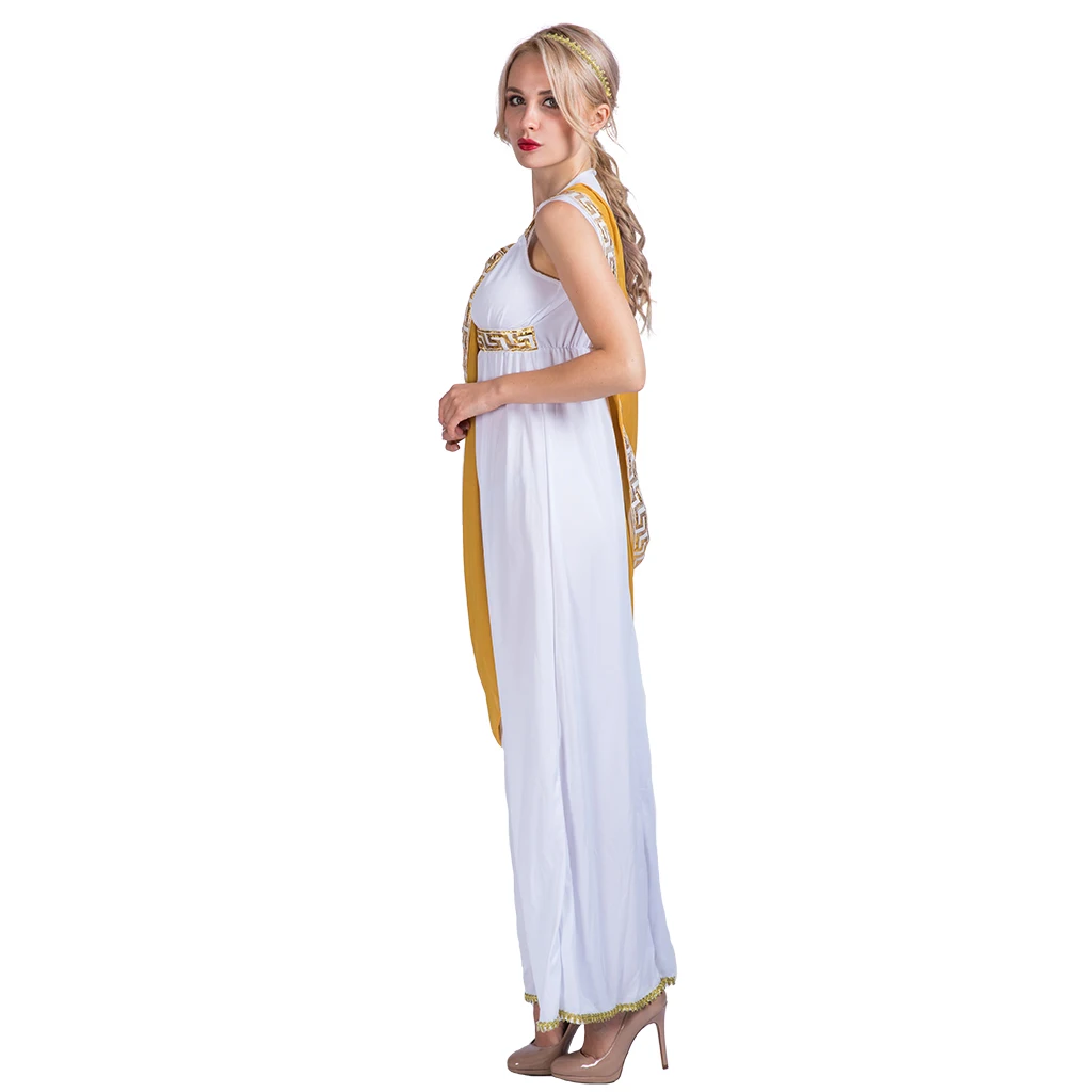 Halloween Sexy Roman Cosplay Costume Adult White Long Fancy Dress For ...