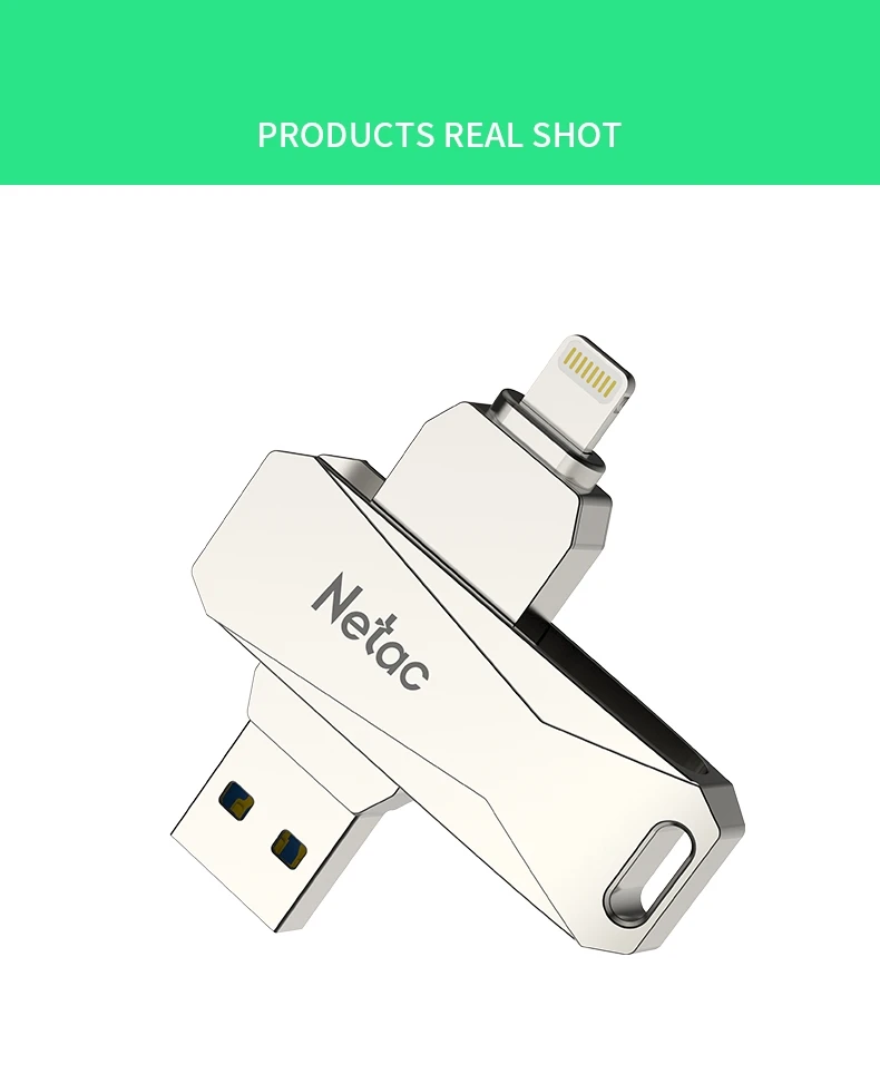 Netac U652 Pendrive 32GB Usb Stick for Iphone ipad phone computer 2 in 1 authentic high speed 3.0 usb flash drive - ANKUX.COM