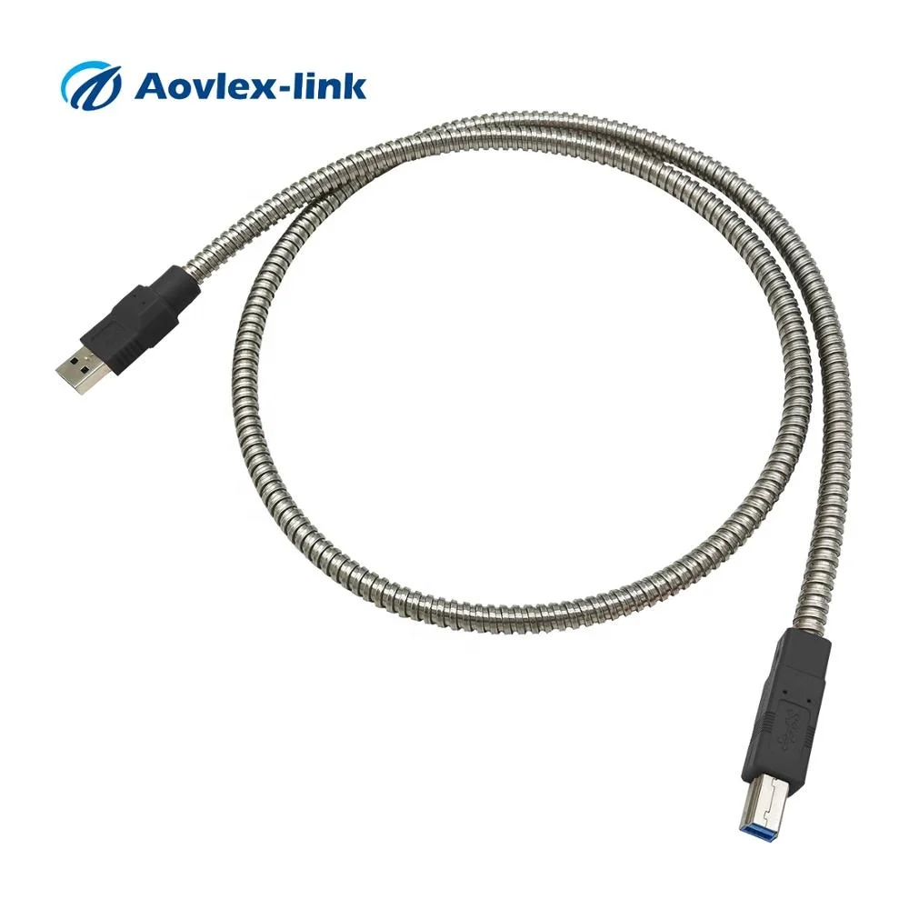Usb 3.0 A Male To B Male Usb Printer Cable Armoured Cable Metal Clad