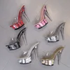 Thin Heels Stripper Shoes Women Fashion Patent Pumps Sexy Pumps Sandal flower Pole Dance Shoes