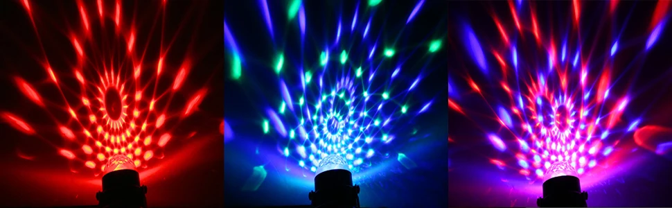 7 Colors Sound Activated Remote Control Dj Lights Rotating crystal disco ball lights Strobe led mini stage party lights factory