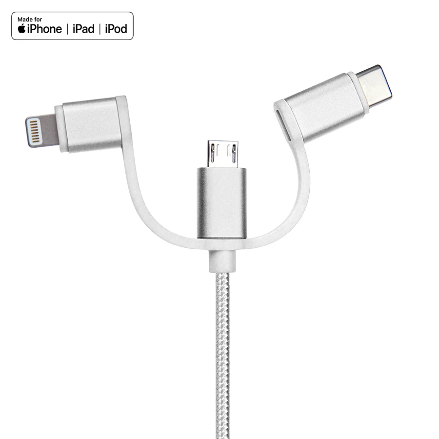 Shenzhen WamaxLink Type C micro Lightning cable charging 3 in 1 usb cable - ANKUX.COM