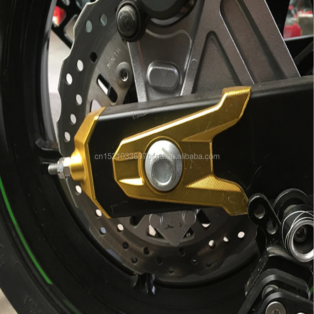 lanbodada Motorcycle Chain Adjuster Regulator Motorcycle Accessories For Ka-wa-sa-ki Z800 2015 2014 2013 Rear Fork Spindle Chain Adjuster Blocks End Color : Gold 