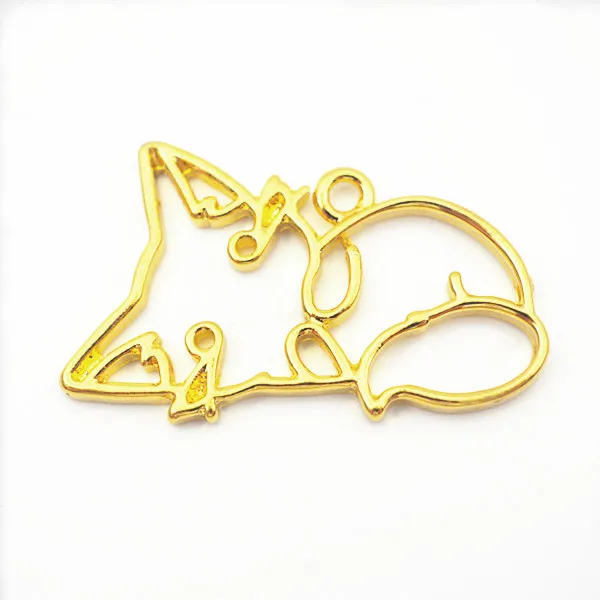 10 un.//Set Animal Aleación Colgante de espalda abierta Ajuste Bisel Base De Resina hueco 34 ~ 52mm