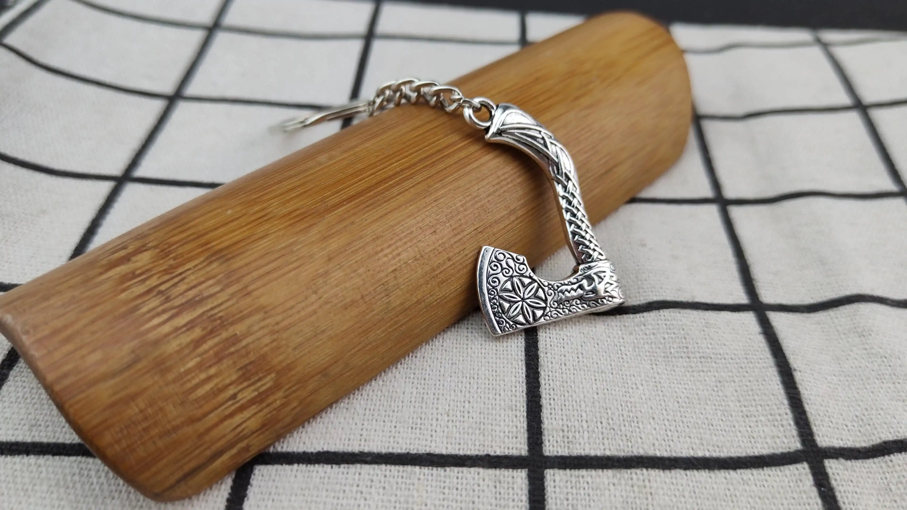 Viking Keychain Punk Gothic Axe Vicca Talisman Slavic Irish Knot