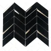 Customized Luxurious Black Gold Herringbone Irregular Shape Bevel Electroplating Glass Mosaic Tiles For Kitchen