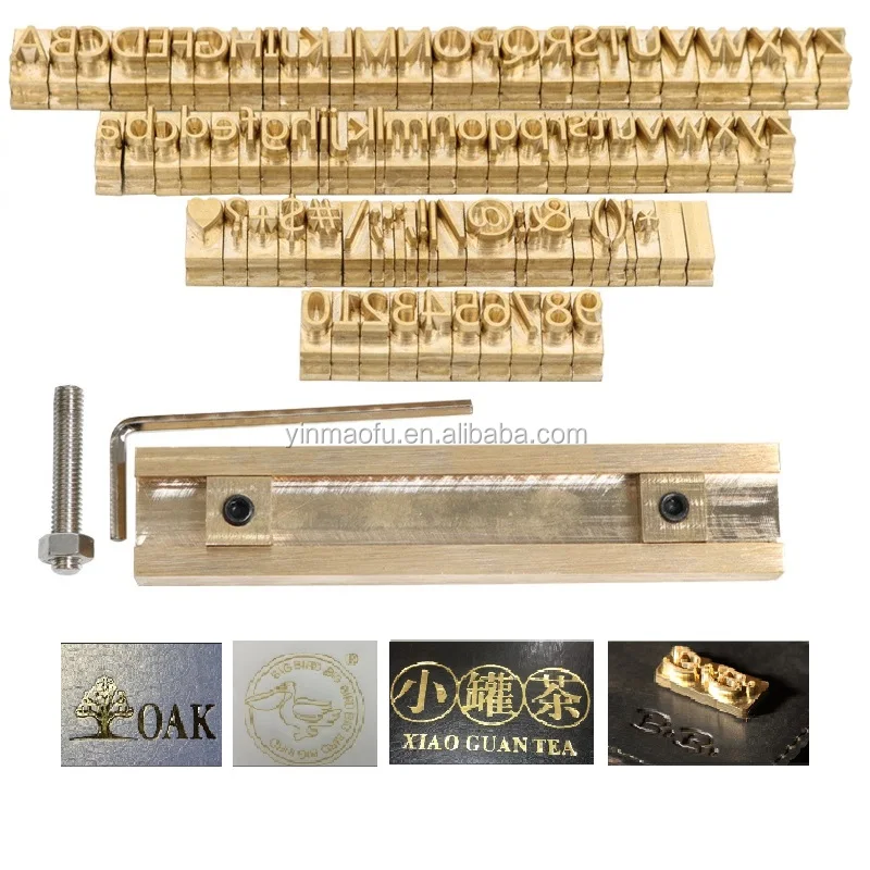 Hot Foil Stamping Machine Brass Alphabet Letters Leather Press Logo Embossing 