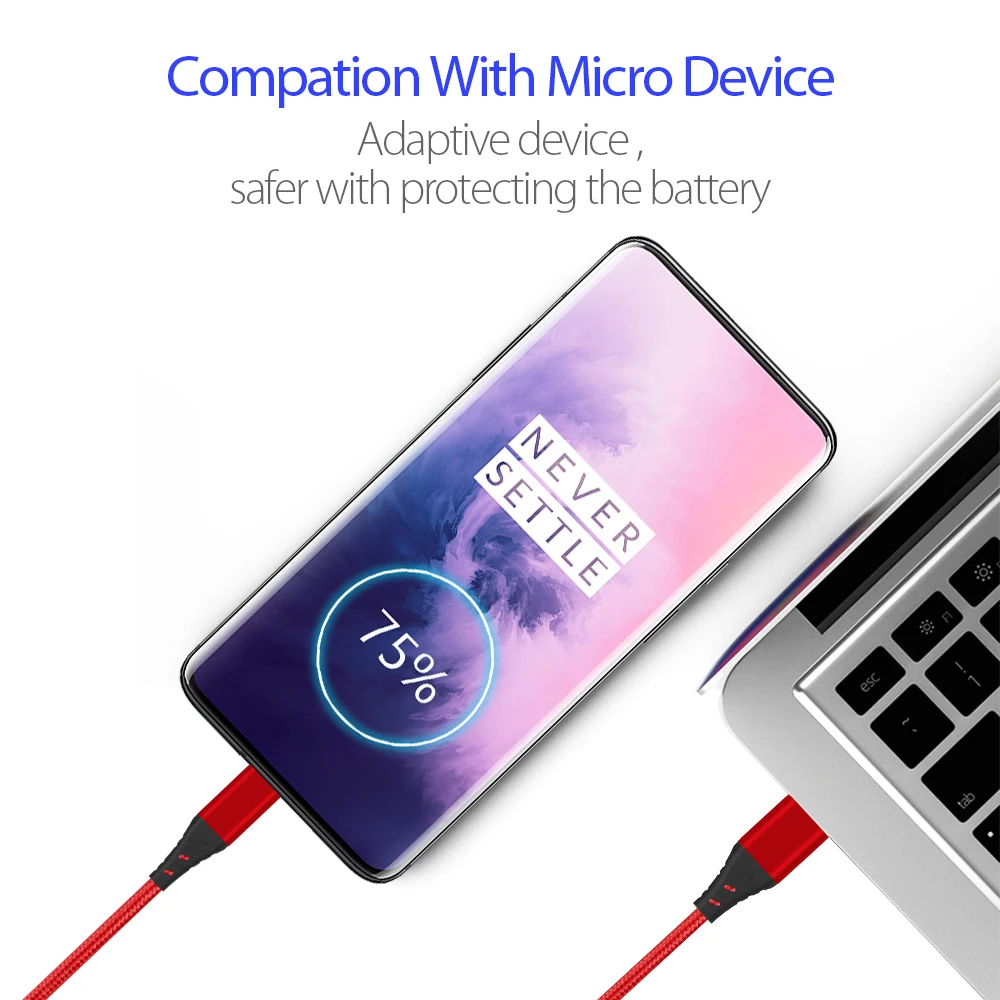 fast charging & data syncing OEM ODM micro usb cable with nylon braided for android phone - ANKUX.COM
