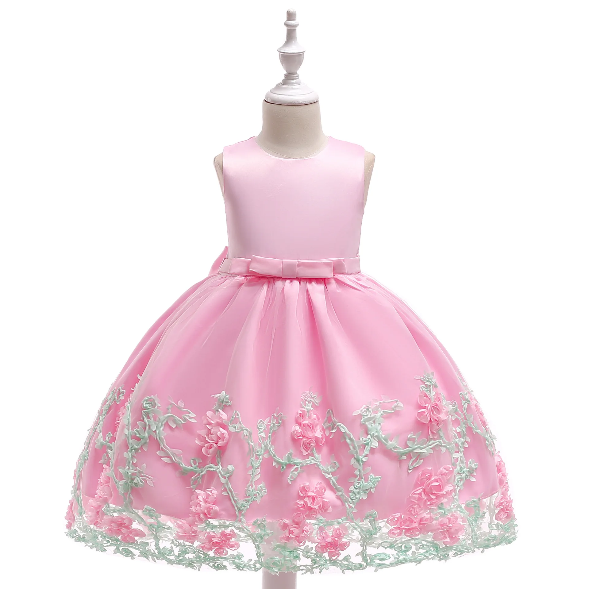New Children's Dress Girl Party Dress Embroidery Flower Design - Buy ...