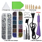 factory wholesale 7200pcs mix color and size rhinestone flat back glass hotfix rhinestone applicator set transfer iron on dress