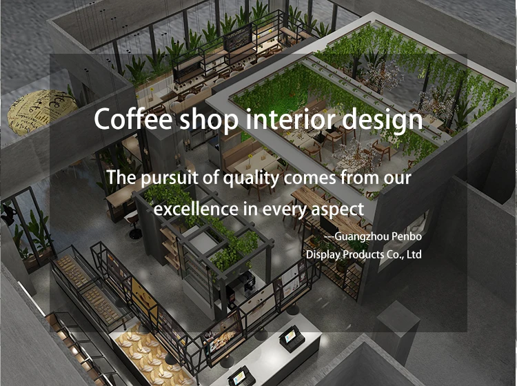 Customized Unique Commercial Coffee Decoration Designs Shop Counters