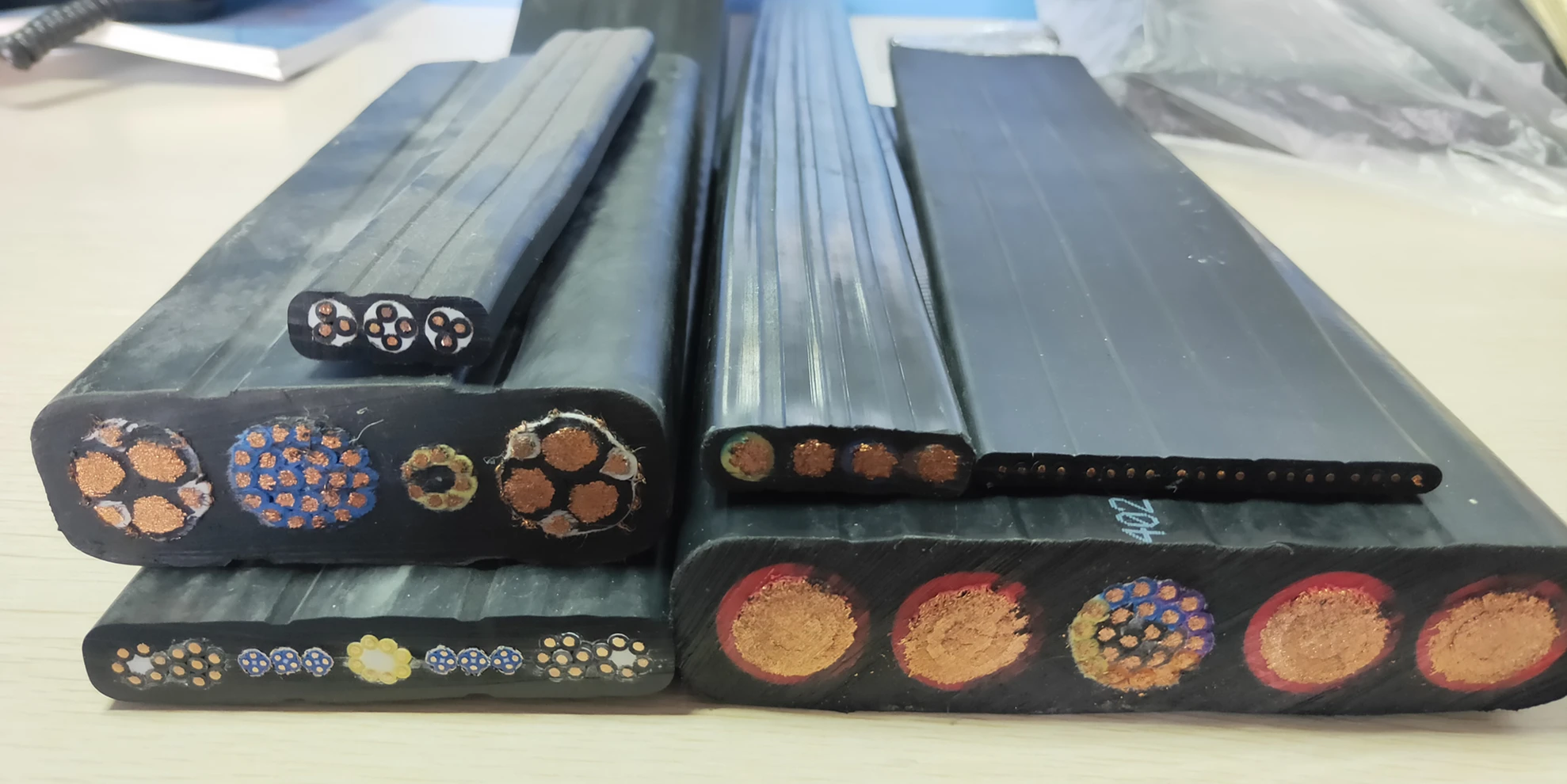 Flexible Festoon Yffb Cable Muti Core Flat Travelling Cable With Fiber