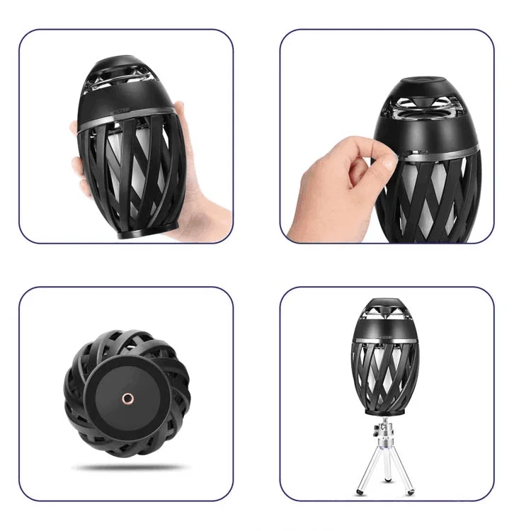 New arrival outdoor portable bright led flame lamp bluetooth speaker - ANKUX.COM