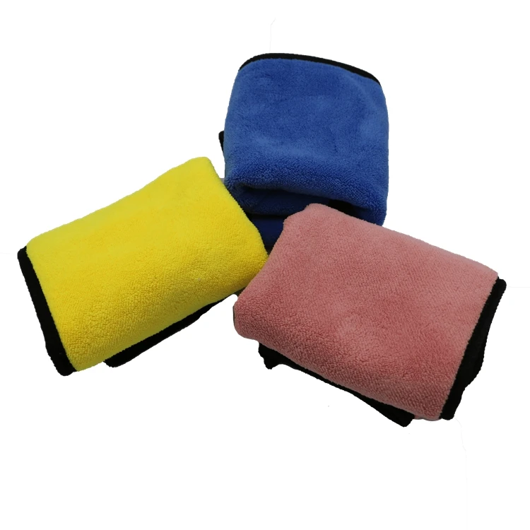 Logo printing microfiber double-sided car cleaning wash towel