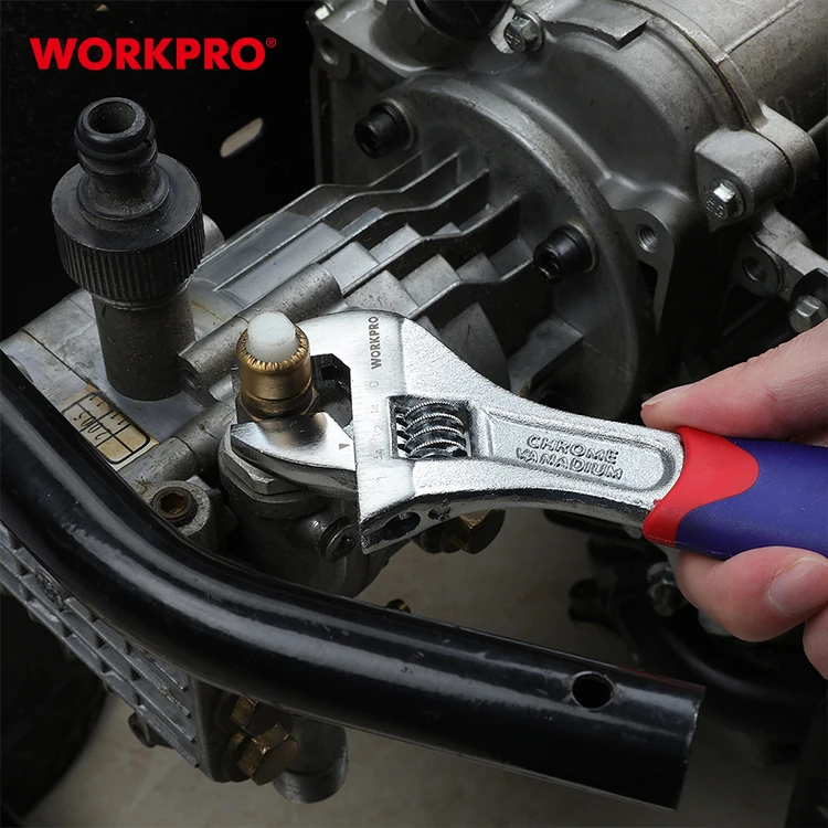 8/200mm,10/250mm WORKPRO 3PCS Adjustable Wrench Set with Bi-Material Soft Handle 6/160mm 