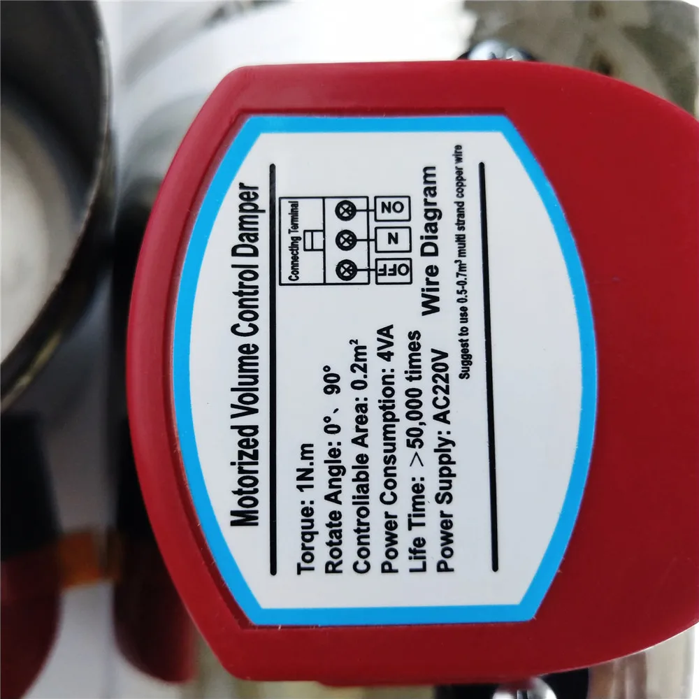 Air Conditioner Duct Damper 160mm Electric Volume Control Damper For