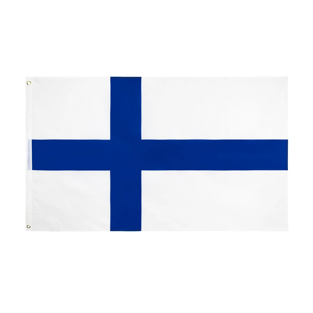 Johnin Stock 100 Polyester Cheap Price White Blue Cross Finland Flag Buy White Flag With Blue