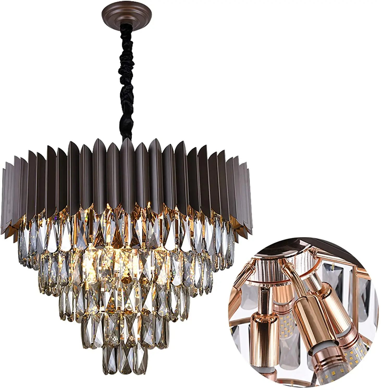 2020 Luxury pendant light LED hanging lights home nordic modern k9 crystal chandelier