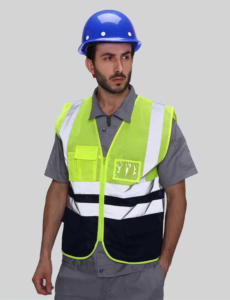 Vest Work For Men With Print Logo High Visibility Reflective Work Wear ...