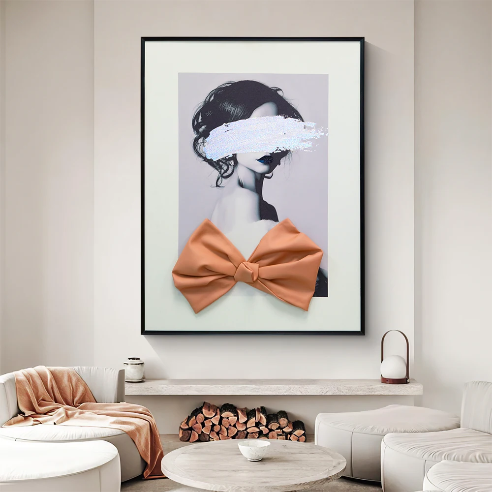 New Series Bow Handmade Artwork Decorative Wall Art Aluminum Frame