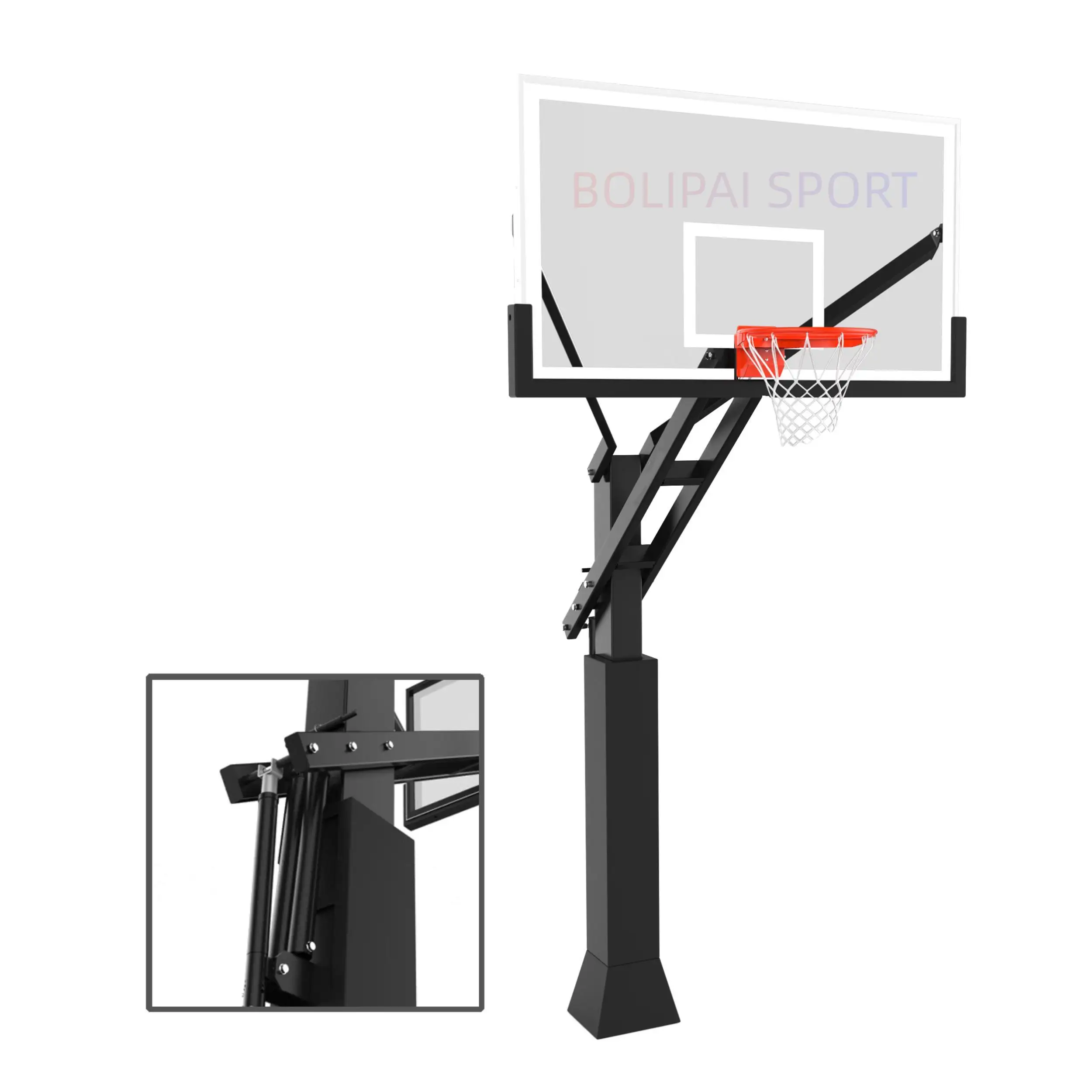 Custom Cheap Price Single Arm Design Height Steel Basketball Pole Buy