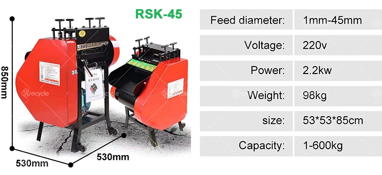 No pollution low invest waste wire and cable peeling machine