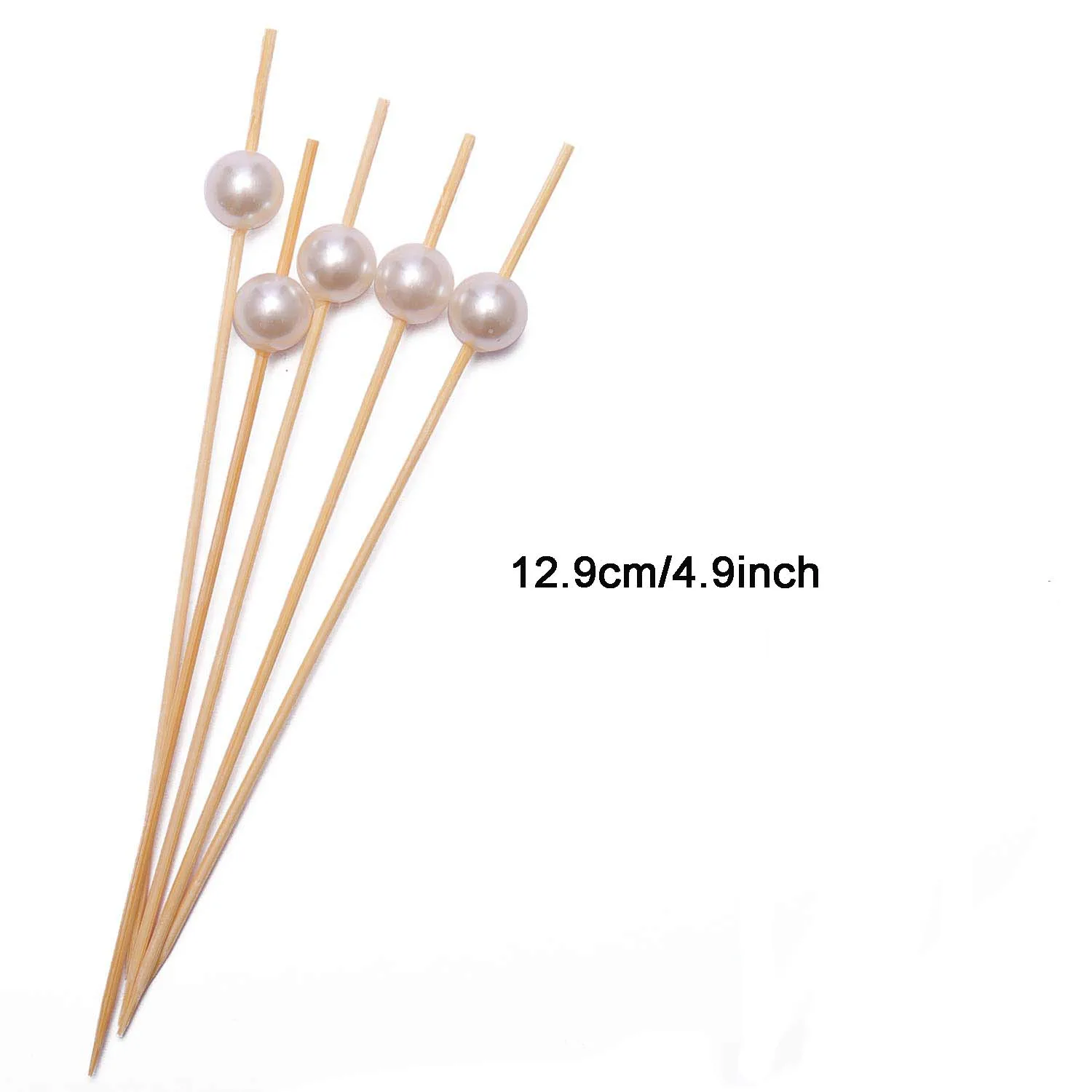 4.9inch White Pearl Cocktail Picks Cocktail Sticks Pearl Toothpicks
