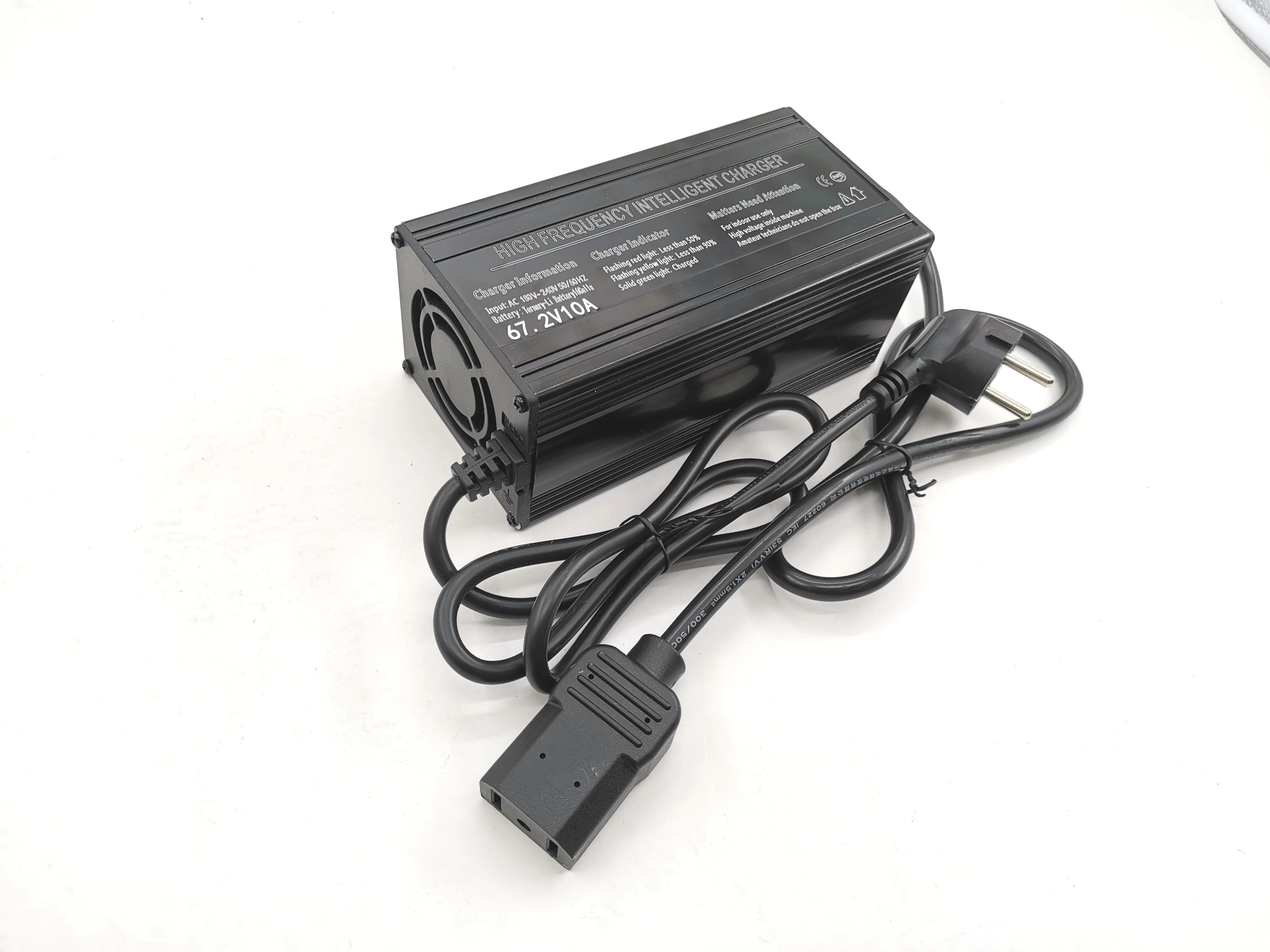 67.2V 10A Fast Battery Charger For Sur-Ron X Light Bee - Waterproof With Cooling Fan, Compatible With Segway X260, 79Bike Falcon M & More