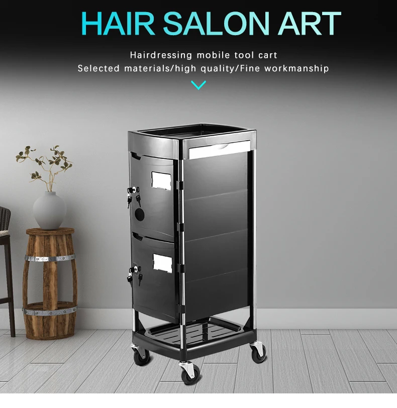 X10-1 Furniture Hairdressers Modern Hair Salon Products Equipment Four Wheel Rolling Cart Barber Trolley