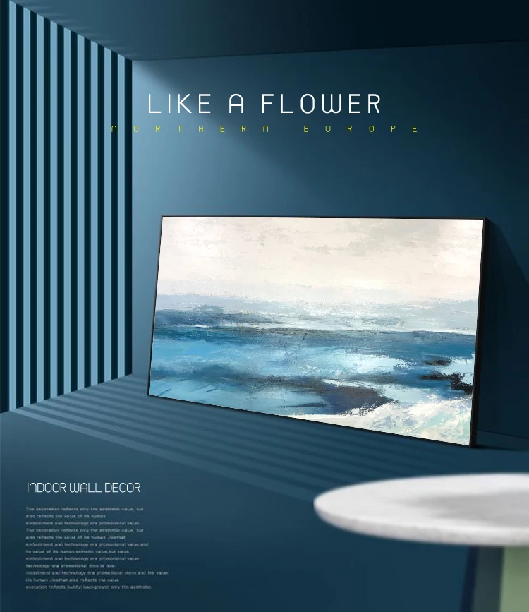 Custom Wall Art Canvas Abstract Seascape Oil Painting Picture Wall Pictures Wall Art Living Room Painting