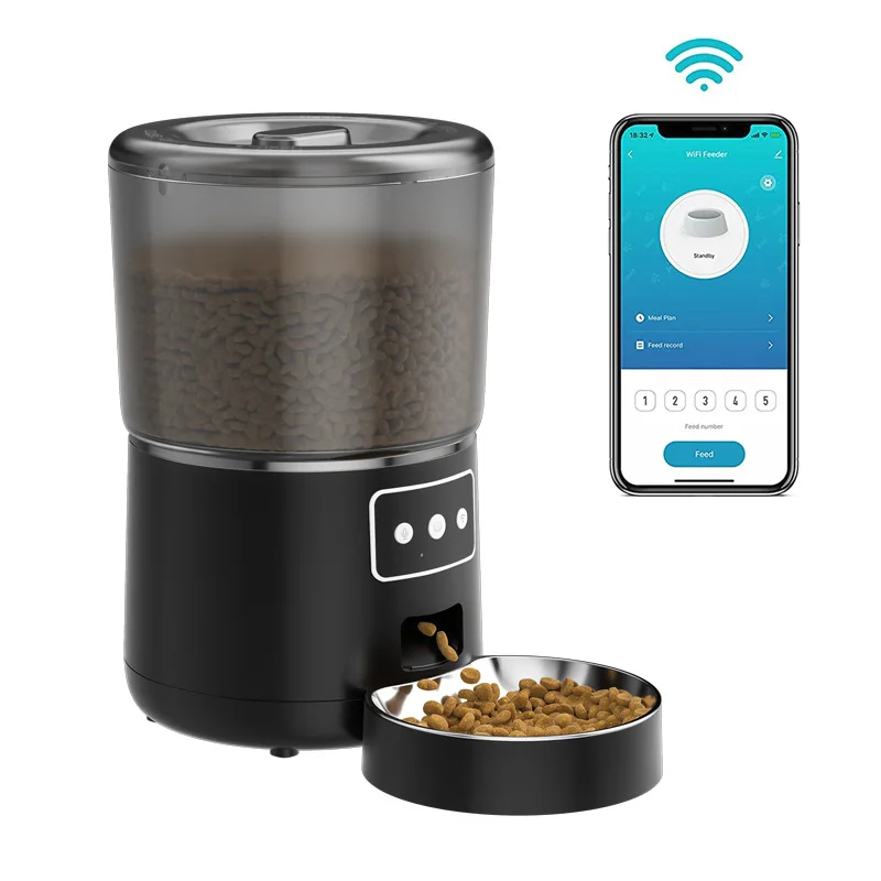 Smart Pet Feeder Remote Control Wifi Connection Cat Feeder Multifunction Feeder manufacture