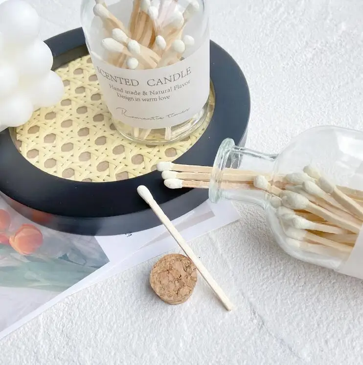 Wholesale Bulk Wood Stick Matches Luxury Personalized Safty Matches In Glass Jar Long Colored