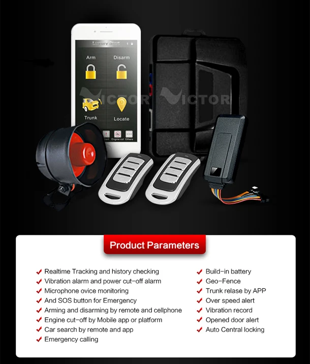 Gps+gprs Gsm Car Dialer For Existing Alarm Systems With Phone App For