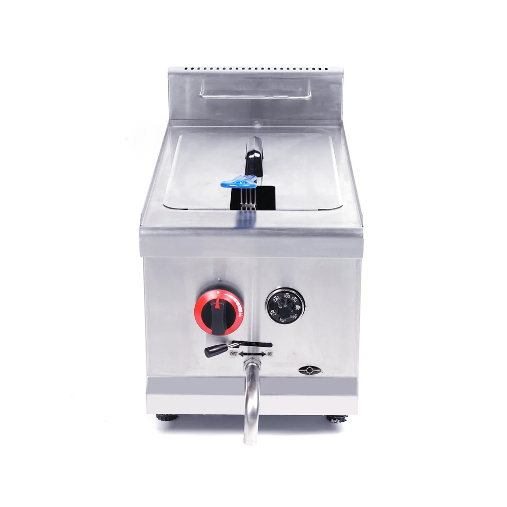 Commercial French Fries Potato Fryer 1 Tank 1 Basket Gas Deep Chicken