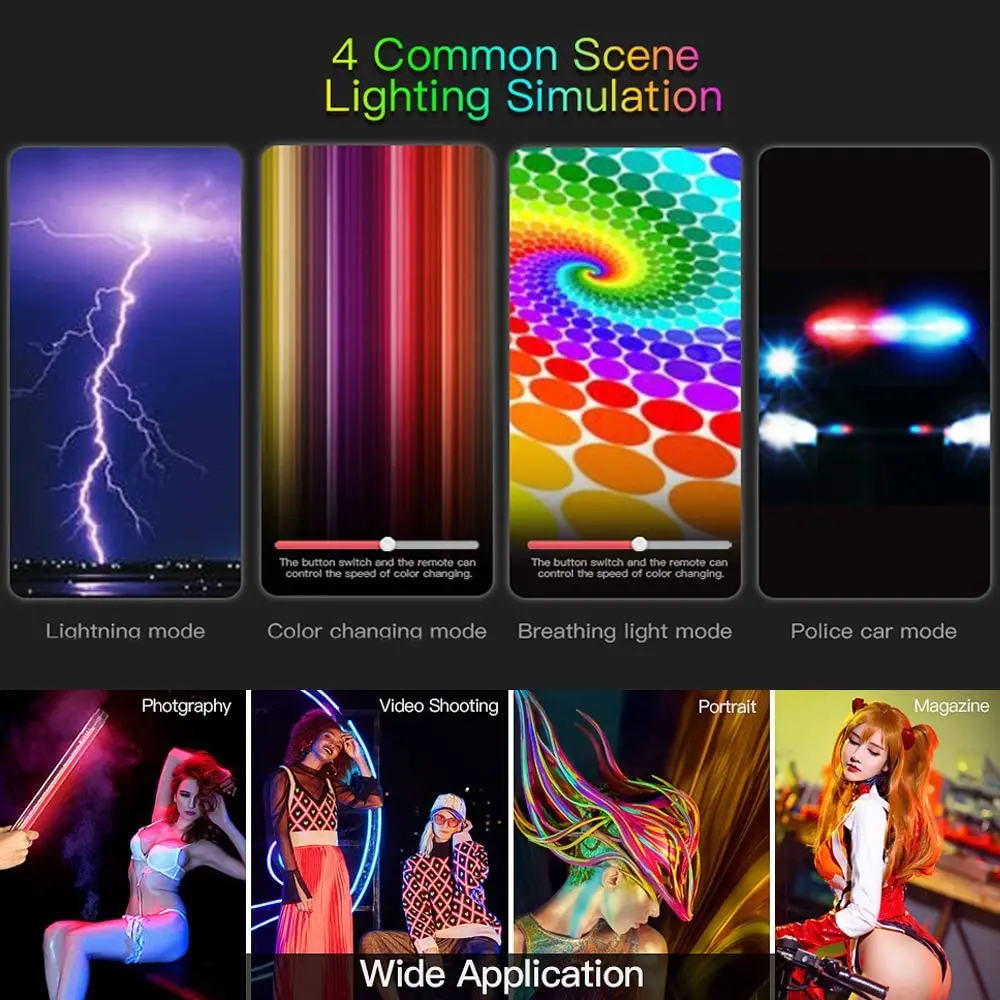 LUXCEO P7RGB Pro Waterproof Light Stick Handheld RGB LED Video Light Colorful Photographic Lighting Remote Control
