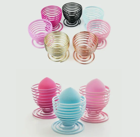 
Cosmetic Spiral Wire Sponge Puff Holder Blender Beauty Makeup Powder Storage Drying Stand Holder 