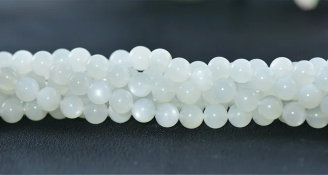 批发供应商光滑宝石珠 6毫米圆白色天然 moon石珠