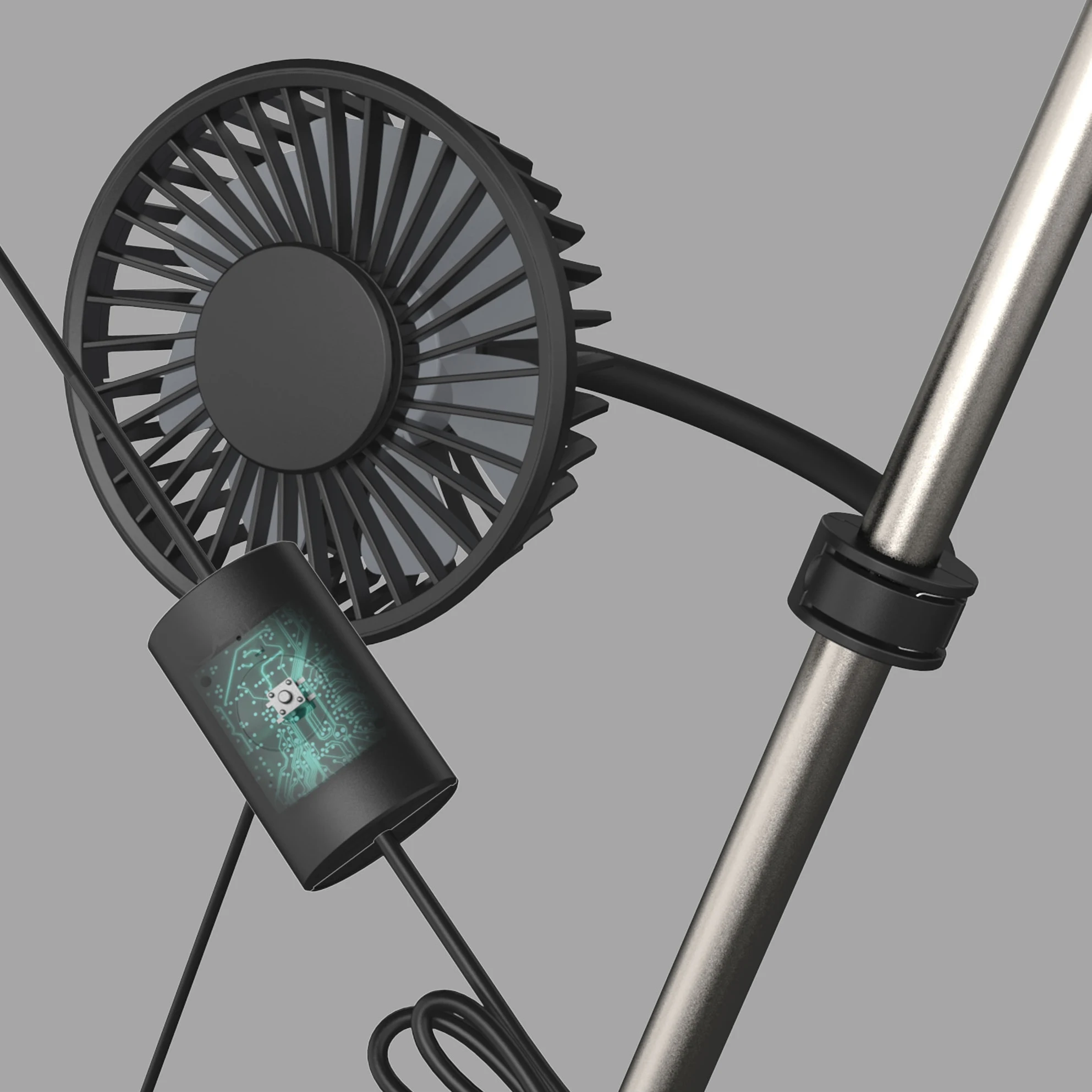 
3-Speed Adjustable Mini Fan USB Car Cooling Fan for Car Interior 