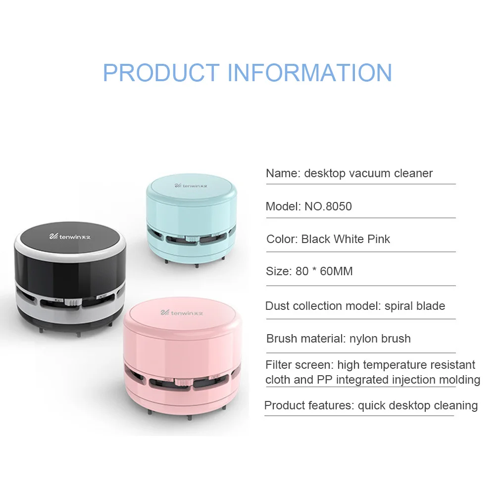 Mini Corner Desk Table Dust Vacuum Cleaner Sweeper Dust Collector For