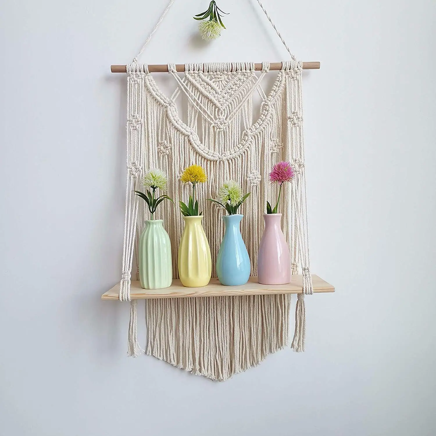 macrame wall hanging shelf diy