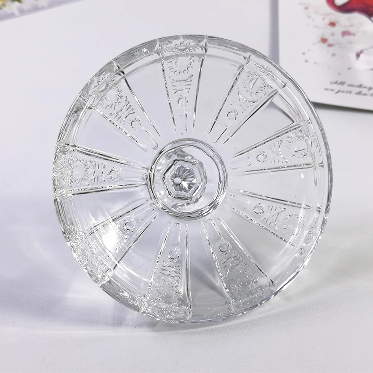 Most Popular Transparent Crystal Glass Round Storage Candy Glass Candy Jar With Lid