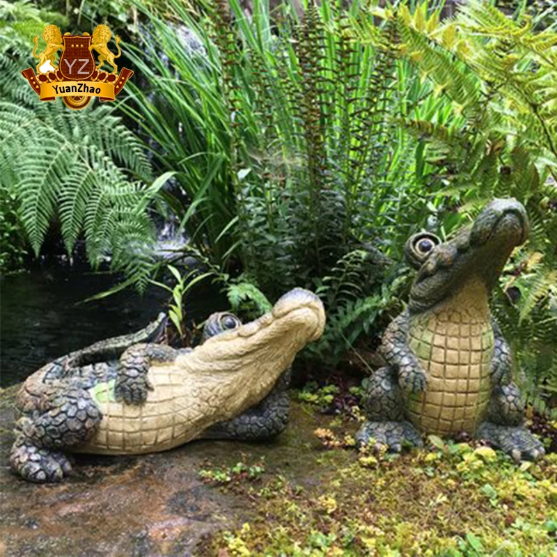 Fiberglass Alligator Figurine Life Size Crocodile Statue Hand Made