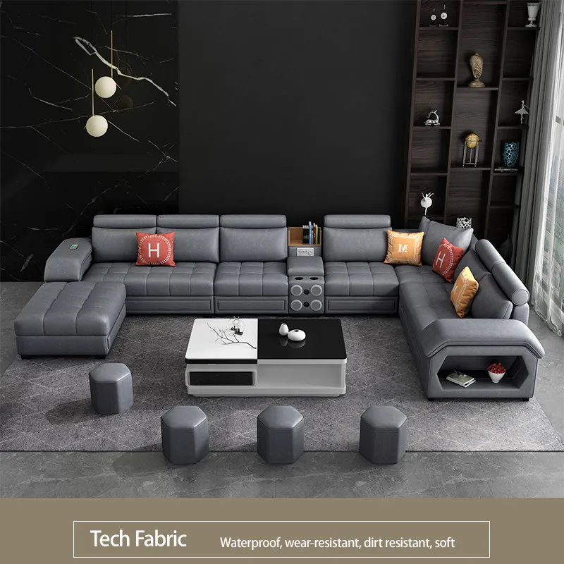 Cheap factory price European style elegant living room u shape sofa supplier with best quality